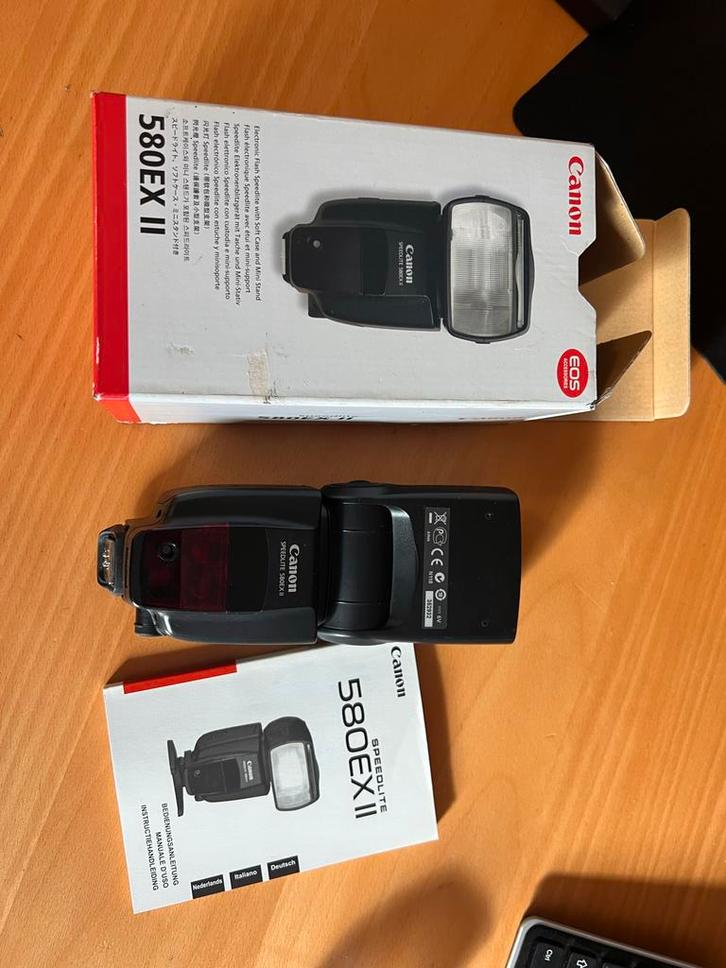 Canon Speedlite 580EX II - Nieuwstaat, Compleet, Audio, Tv en Foto, Fotografie | Flitsers, Zo goed als nieuw, Canon, Kantelbaar