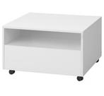 Witte Salontafel op Wielen, Ophalen, Minder dan 45 cm, Vierkant, 55 tot 75 cm