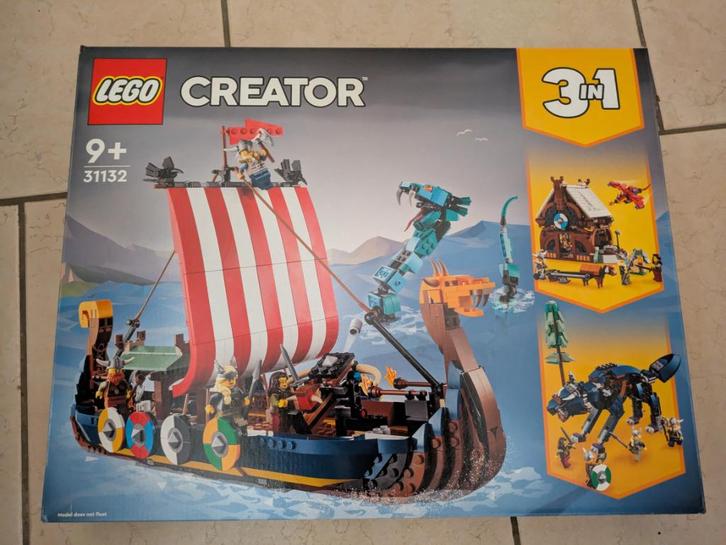 Lego Creator 3-1 - Vikingschip en de Midgaardslang - 31132, Kinderen en Baby's, Speelgoed | Duplo en Lego, Nieuw, Lego, Complete set