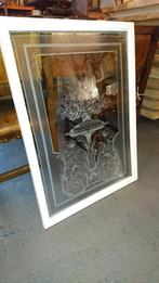 Antiek geëtst raam 90 x 67 cm met een erg mooie voorstelling, Antiek en Kunst, Curiosa en Brocante, Ophalen