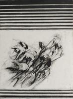 Ru van Rossem - Wielrenners -  gesigneerde ets, Ophalen