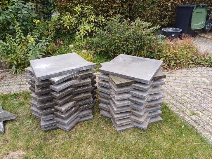Betonnen tuintegels 60 x 60cm, Tuin en Terras, Tegels en Klinkers, Gebruikt, Terrastegels, Beton, 10 m² of meer, Ophalen of Verzenden
