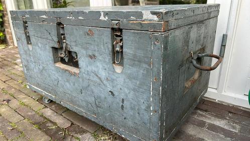 Zware houten kist, Huis en Inrichting, Woonaccessoires | Kisten, Gebruikt, Minder dan 50 cm, Ophalen of Verzenden
