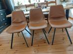 3 bruine eetkamerstoelen, Huis en Inrichting, Stoelen, Ophalen, Gebruikt, Bruin, Vier