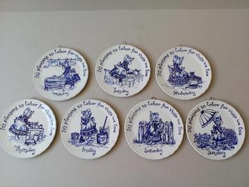 Vintage wandbordje.Staffordshire.7 Weekdagen. beschikbaar voor biedingen