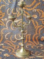 Mooie grote antieke drielichts kandelaar uit Frankrijk., Antiek en Kunst, Antiek | Kandelaars, Ophalen of Verzenden, Koper of Brons