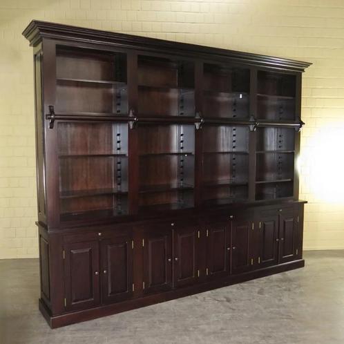 23763 Bibliotheek kast Mahonie 3,10 m, Huis en Inrichting, Kasten | Boekenkasten, Nieuw, 200 cm of meer, 200 cm of meer, 25 tot 50 cm
