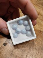 Blauwe chalcedoon cabochons rond, Ophalen of Verzenden