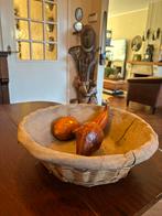 Antieke franse broodmand met fruit van papier mache, Ophalen of Verzenden