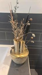 Gouden vaas met droogbloemen, Huis en Inrichting, Woonaccessoires | Droogbloemen, Ophalen of Verzenden