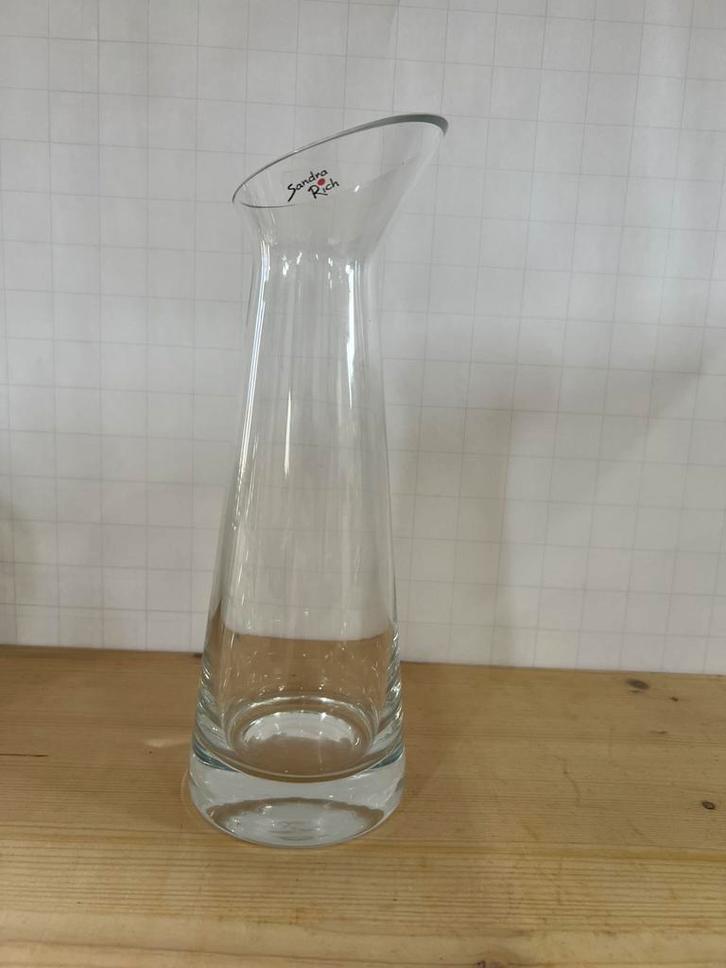 Design karaf van Sandra Rich – handgemaakt glas, 25 cm, Huis en Inrichting, Keuken | Servies, Zo goed als nieuw, Glas of Glazen