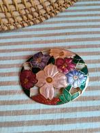 Prachtig! Grote Gekleurde broche bloemen cloisonne, Ophalen of Verzenden, Overige kleuren, Overige materialen