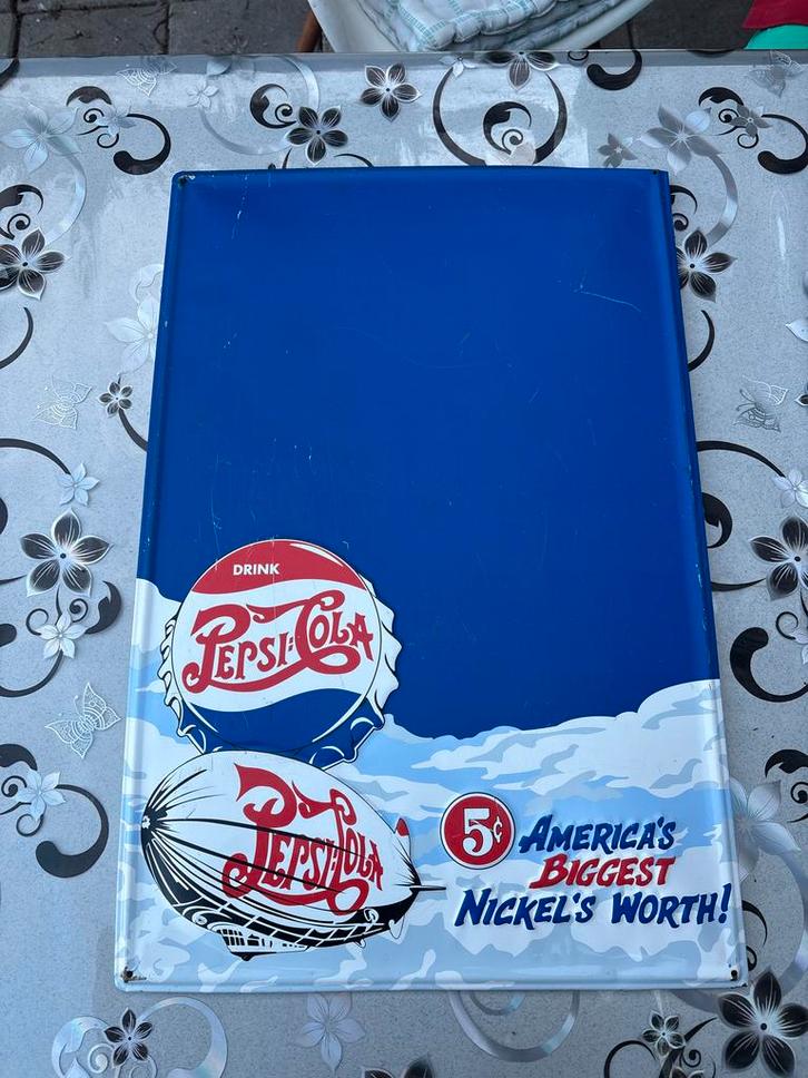 Pepsi Cola Reclamebord - Geen Emaille, Antiek en Kunst, Antiek | Emaille, Ophalen
