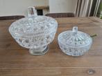 kristallen schalen potten kristal suikerpot schaal deksel, Antiek en Kunst, Ophalen of Verzenden