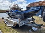 stalen sleep duw vlet met diesel motor, Watersport en Boten, Ophalen, Gebruikt, Staal, Diesel