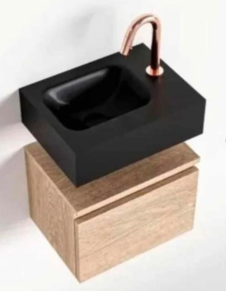 Mondiaz Andor fonteinmeubel met wastafel Lex mat zwart, Doe-het-zelf en Verbouw, Sanitair, Nieuw, Toilet, Ophalen of Verzenden