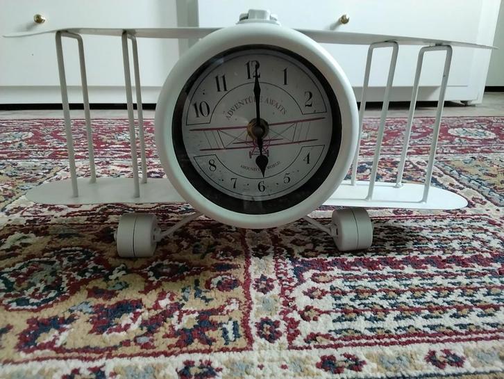 Vliegtuig Klok - Tafelklok - Analoog, Huis en Inrichting, Woonaccessoires | Klokken, Gebruikt, Wekker of Tafelklok, Analoog, Ophalen of Verzenden