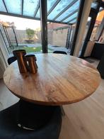 Mangohouten eettafel, Huis en Inrichting, Tafels | Eettafels, Ophalen, Zo goed als nieuw, Rond, 100 tot 150 cm