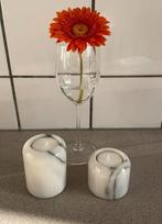 Prachtige marmeren retro waxinelichthouder kandelaar, Verzamelen, Retro, Ophalen of Verzenden