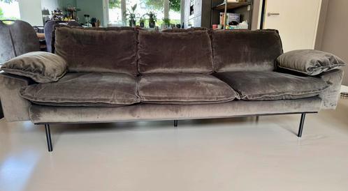 HK Living retro bank, 3 zits, Huis en Inrichting, Banken | Bankstellen, Zo goed als nieuw, 200 tot 250 cm, 75 tot 100 cm, Stof