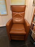 Prominent Sta-op Stoel - Cognac - Grote Persoon, Huis en Inrichting, Fauteuils, Ophalen, Gebruikt, Leer, 75 tot 100 cm