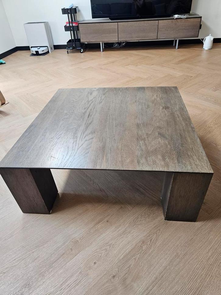 Massief eikenhouten tafel- en salontafel, Huis en Inrichting, Complete inboedels, Ophalen