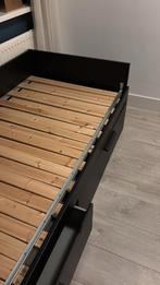 Uitschuifbed met opbergruimte, Huis en Inrichting, Ophalen, 90 cm, Eenpersoons, Zwart