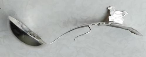 Antiek zilveren room lepel.met vogeltje op de steel, Antiek en Kunst, Antiek | Goud en Zilver, Zilver, Ophalen of Verzenden