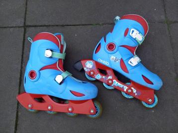 * Blauwe beginner skeelers Oxelo maat 33-36 *  beschikbaar voor biedingen