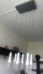 Glazen hanglamp met 6 kelken in glazen buizen., Ophalen of Verzenden, Zo goed als nieuw, Glas, 75 cm of meer