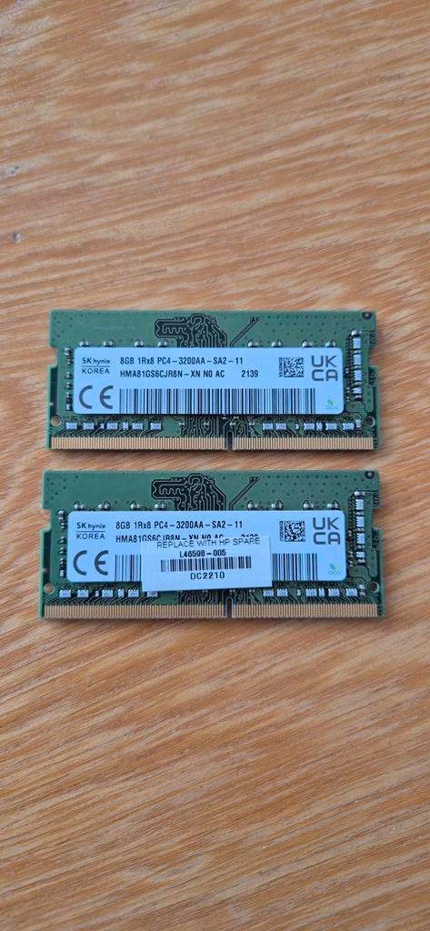 2x 8GB SK Hynix DDR4 3200MHz Laptop Geheugen, Computers en Software, RAM geheugen, Gebruikt, Laptop, DDR4, Ophalen of Verzenden