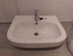 Witte Sphinx wastafel met Grohe mengkraan, Ophalen, Gebruikt, Steen, Wastafel
