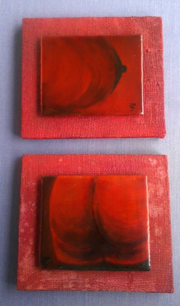 (2x) - Borsten & Billen - monogram L J - gedateerd 1980, Antiek en Kunst, Kunst | Schilderijen | Klassiek, Ophalen of Verzenden