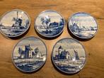 5x Westraven - Delfts blauwe bordjes diameter 10 cm, Antiek en Kunst, Ophalen of Verzenden