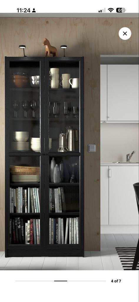 Ikea Glas Kast (80x202), Huis en Inrichting, Kasten | Stellingkasten, Zo goed als nieuw, Ophalen