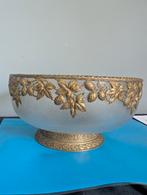 Antieke schaal  ca 1920. Met coperen ornament, Ophalen of Verzenden