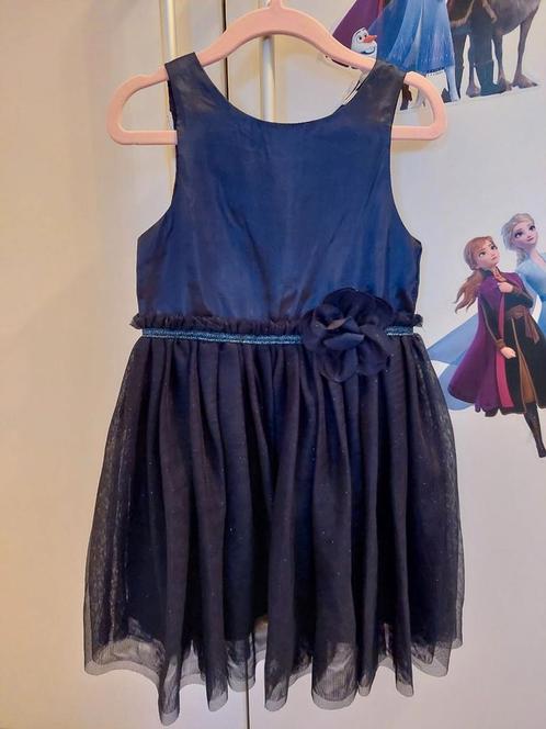 Nieuw! H&M tule feest jurk jurkje glitters donkerblauw 104, Kinderen en Baby's, Kinderkleding | Maat 104, Nieuw, Meisje, Jurk of Rok