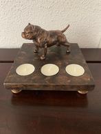 Buldog op gedenkplateau in de kleuren brons, zilver, zwart, Ophalen of Verzenden, Nieuw