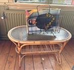 Rotan salon tafeltje jaren 60, Ophalen, Minder dan 55 cm, Zo goed als nieuw, Rechthoekig