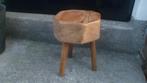 Houten MELKKRUK 25 cm. hoog kruk, krukje, tafeltje 8 kantig, Ophalen of Verzenden, Gebruikt, Hout