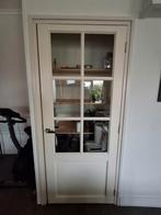 Witte binnendeur met glas, rechtsdraaiend, Ophalen, Gebruikt, 80 tot 100 cm, Binnendeur