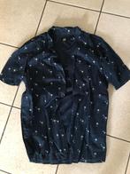 Blauw overhemd/blouse met palmbomen H&M maat L, Gedragen, Blauw, Halswijdte 41/42 (L), Ophalen of Verzenden