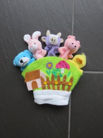 Vingerhandpop boerderijdieren, kleine hand. Ca 19cm hoog. beschikbaar voor biedingen