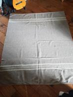 Vintage grijs/ bruine deken met witte strepen, Ophalen of Verzenden, Gebruikt