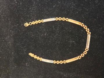 14 k gouden en witgouden armband 6,5 gram beschikbaar voor biedingen