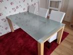 Eetkamertafel 6 persoons, Ophalen, Gebruikt, 100 tot 150 cm, Glas
