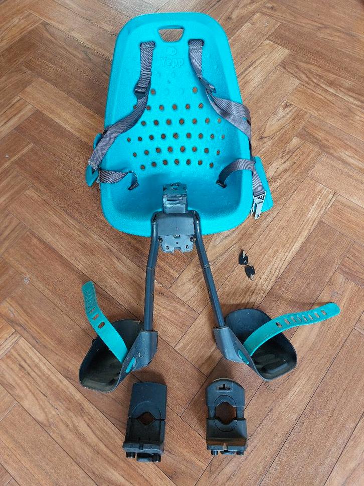 YEPP fietsstoeltje + windscherm, Fietsen en Brommers, Fietsaccessoires | Fietsstoeltjes, Gebruikt, Voorzitje, 0 t/m 13 kg, Voetsteuntjes