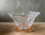 Art Deco Schaal Geslepen/ Geëtst Kristal Glas 18,5 cm, Ophalen