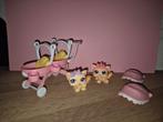 LPS Littlest Pet shop 2 kittens en tweelingbuggy, Ophalen of Verzenden, Gebruikt