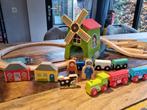 Bigjigs Houten Trein met Molen & Speelfiguren, Kinderen en Baby's, Speelgoed | Houten speelgoed, Ophalen of Verzenden